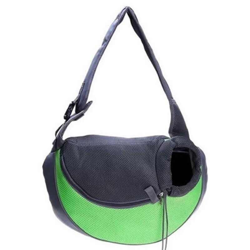 Side Sling Pet Carrier, pet sling for dogs and cats, hands-free design, zippered pocket for essentials.