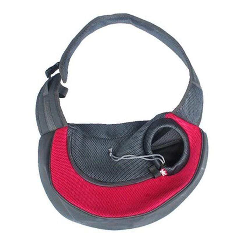 Side Sling Pet Carrier for Dogs & Cats, hands-free design, comfy for pets and owners, zippered pocket for essentials.