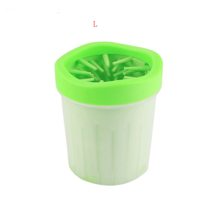 Silicone Dog Paw Washer Cup - innovative dog cleaning tool with silicone lid for massage, extra soft brush for paws.