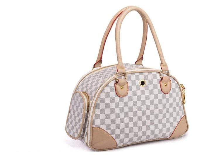 Small Pet Carrier Outdoor Bag featuring stylish design, breathable mesh, and high-quality PU leather for pets.