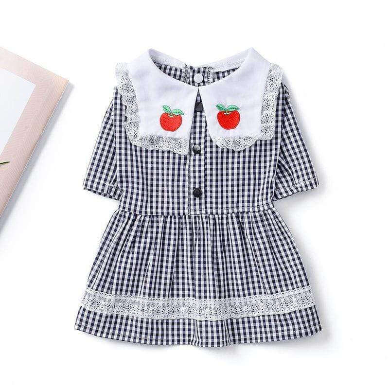 Strawberry Embroidered Dog Dress by Dogs & Cats, cotton, stylish for everyday or special occasions.