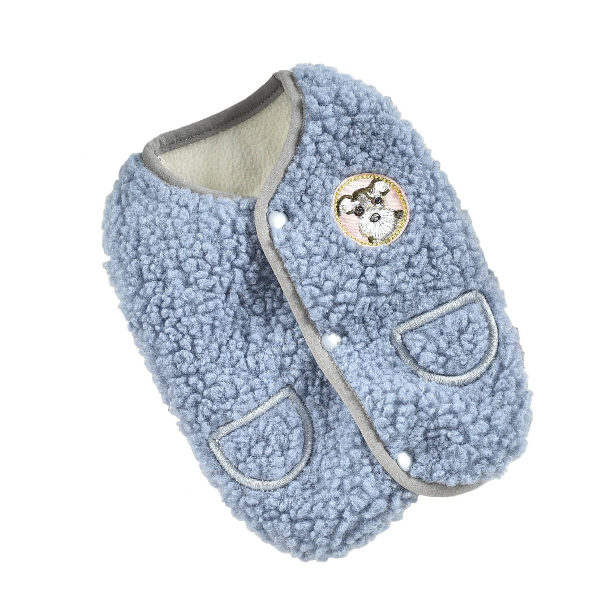 Thickened Autumn And Winter Polar Fleece Vest in blue, featuring cozy pockets, soft material perfect for Dogs & Cats.