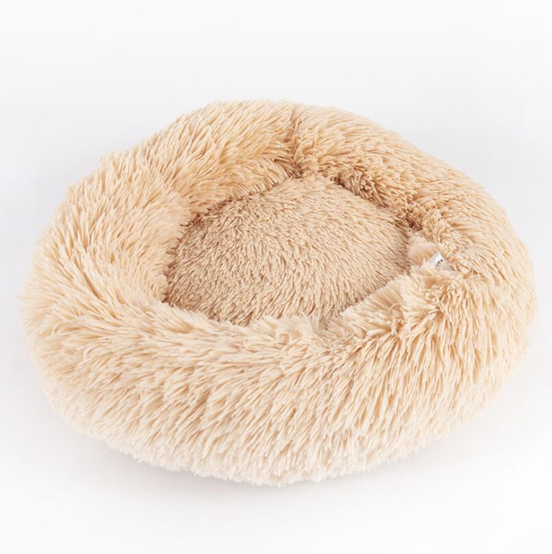 Ultra Soft Pet Bed, round pet bed, high-quality synthetic plush fur, for Dogs & Cats.