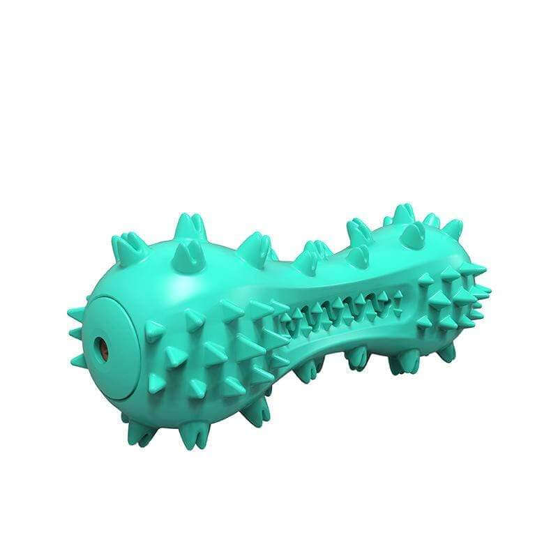 Vocal Dog Toothbrush Toy, durable TPR toy with bristle-like projections for cleaning teeth, ideal for dogs & cats.