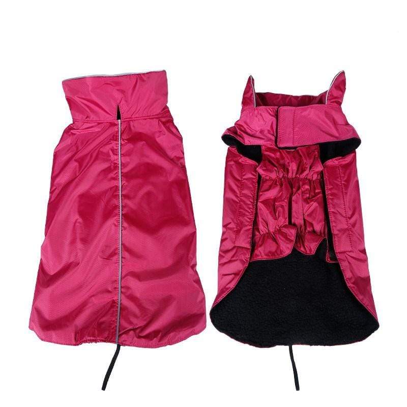 Waterproof Outdoor Jacket for Pet in pink, featuring a water-resistant design and reflective strips for dogs and cats.