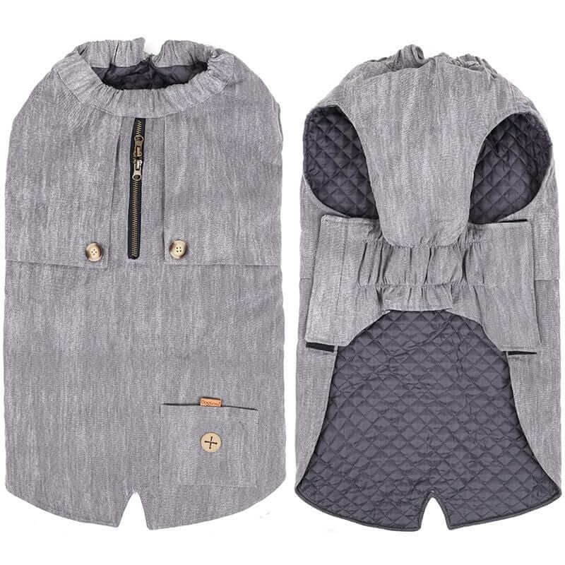 Zipper Pocket Quilted Dog Jacket showcasing quilted design, zipper pocket, and soft fabric for Dogs & Cats.